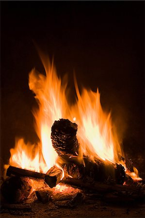 simsearch:614-03763965,k - Logs burning in open fire Stock Photo - Premium Royalty-Free, Code: 614-03763964