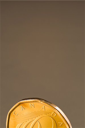 Canadian dollar coin, close up Foto de stock - Sin royalties Premium, Código: 614-03981859