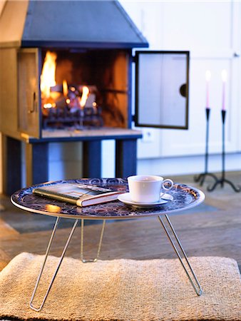 scandinavia - A stove in a livingroom, Sweden. Stock Photo - Premium Royalty-Free, Code: 6102-03865877