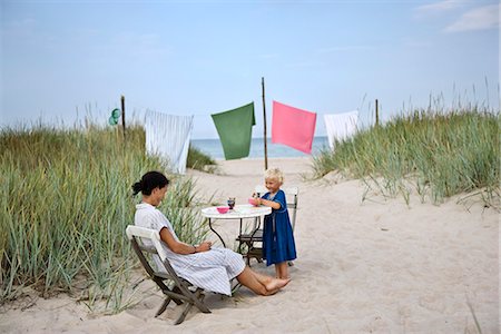 Mother and daughter on  the beach, Oland, Sweden. Stock Photo - Premium Royalty-Free, Code: 6102-03867406