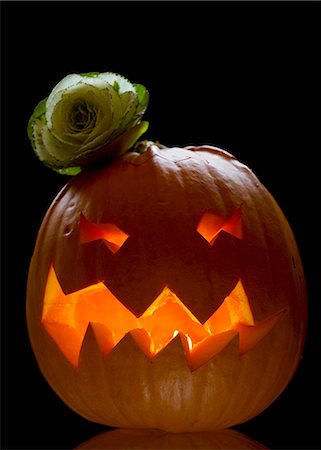 expressions of fear - A Halloween pumpkin, Denmark. Stock Photo - Premium Royalty-Free, Code: 6102-03828914