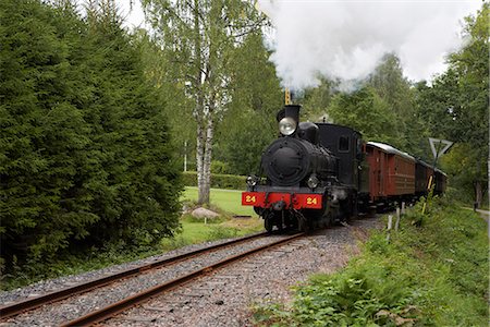 steam engine - An old black steam engine, Sweden. Stock Photo - Premium Royalty-Free, Code: 6102-03905665