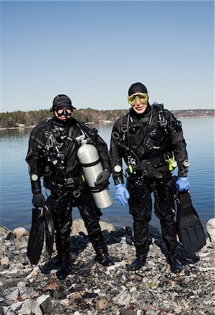 diver - Portrait of two divers Stock Photo - Premium Royalty-Free, Code: 6102-06374568