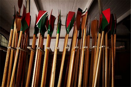 sculling - Bunch of oars, indoors Stock Photo - Premium Royalty-Free, Code: 6102-06337052
