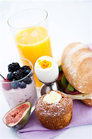simsearch:6102-07157973,k - Studio shot of healthy components of breakfast Stock Photo - Premium Royalty-Free, Code: 6102-07157997