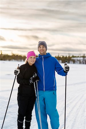 simsearch:6102-07158155,k - Portrait of couple skiing Stock Photo - Premium Royalty-Free, Code: 6102-07158045