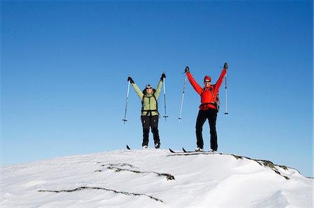 simsearch:6102-07158155,k - Two women on top of mountain, Ammarnas, Lapland, Sweden Stock Photo - Premium Royalty-Free, Code: 6102-07455800