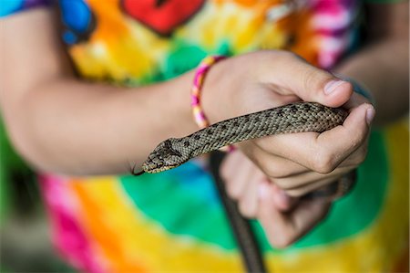 snake images for kids - Girl holding snake Stock Photo - Premium Royalty-Free, Code: 6102-08542321