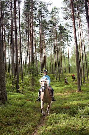 simsearch:6102-08542382,k - Girl horseback riding through forest Stock Photo - Premium Royalty-Free, Code: 6102-08559129