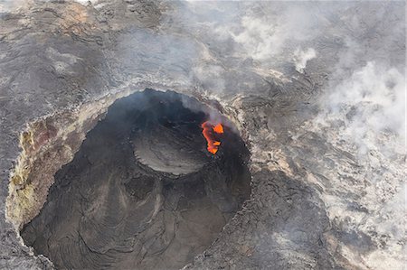 smoky - Aerial view of flowing lava Stock Photo - Premium Royalty-Free, Code: 6102-08683311