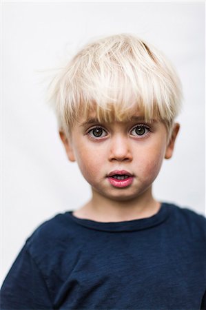 sweden blond boy - Portrait of boy, studio shot Stock Photo - Premium Royalty-Free, Code: 6102-08761269