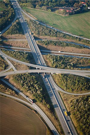 simsearch:6102-06026084,k - Aerial view of road intersection Stock Photo - Premium Royalty-Free, Code: 6102-08885415