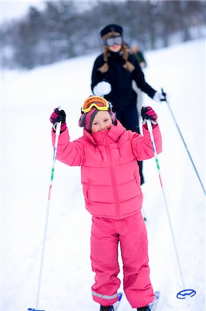 simsearch:6102-07158155,k - Two girls skiing Stock Photo - Premium Royalty-Free, Code: 6102-08800244