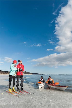 simsearch:6102-07158155,k - People kayaking and skiing Stock Photo - Premium Royalty-Free, Code: 6102-08951969