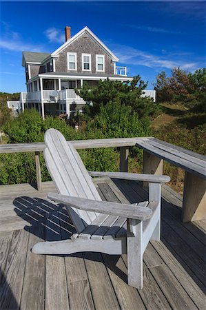 rhode island - Adirondack chair on deck of vacation home on Block Island, Rhode Island, USA Stock Photo - Premium Royalty-Free, Code: 6105-07744389