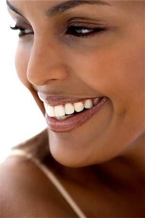 emotional happy - Portrait of a young smiling woman Stock Photo - Premium Royalty-Free, Code: 6108-05857439