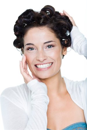 simsearch:6108-05869249,k - Young woman with hair clips Stock Photo - Premium Royalty-Free, Code: 6108-05869274
