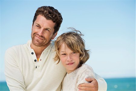 preteen beach - Man with his son on the beach Stock Photo - Premium Royalty-Free, Code: 6108-06907598