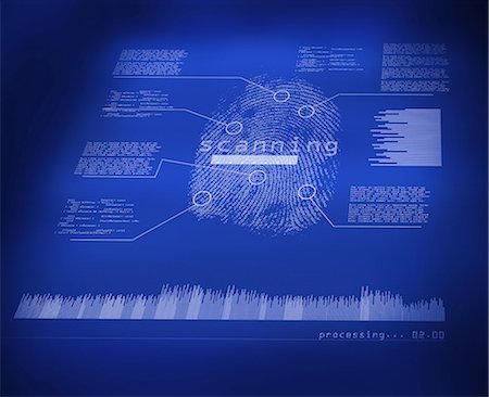 Fingerprint recognition interface Stock Photo - Premium Royalty-Free, Code: 6109-06684733