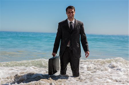 simsearch:6109-06684997,k - Businessman in the sea Stock Photo - Premium Royalty-Free, Code: 6109-06781636