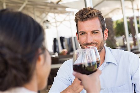 patio restaurant people - Happy couple on a date Stock Photo - Premium Royalty-Free, Code: 6109-07601219
