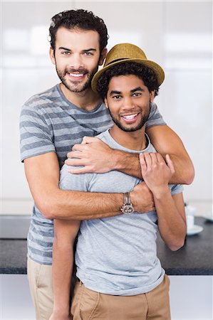 simsearch:6109-08390293,k - Happy gay couple hugging Stock Photo - Premium Royalty-Free, Code: 6109-08390244