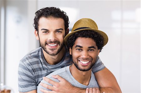 simsearch:6109-08390293,k - Happy gay couple hugging Stock Photo - Premium Royalty-Free, Code: 6109-08390245