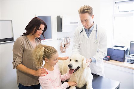 simsearch:6109-08537861,k - Veterinarian examining ear of dog with its owner Stock Photo - Premium Royalty-Free, Code: 6109-08536548