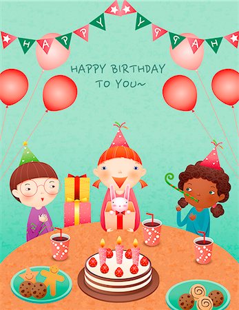 Happy Birthday Celebration Stock Photo - Premium Royalty-Free, Code: 6111-06729299