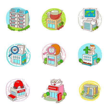 Set of various icons Stock Photo - Premium Royalty-Free, Code: 6111-06837180