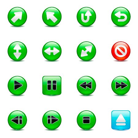 simsearch:600-07311305,k - Set of various button icons Foto de stock - Sin royalties Premium, Código: 6111-06837248