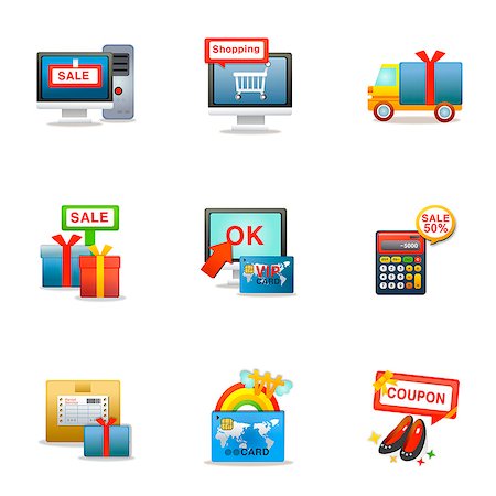 sale - Set of various shopping related icons Stock Photo - Premium Royalty-Free, Code: 6111-06837238