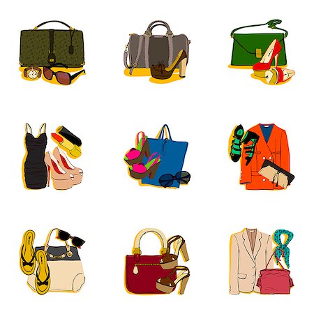 footwear icons - Set of fashion icons Stock Photo - Premium Royalty-Free, Code: 6111-06837630