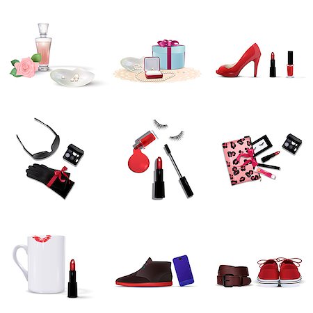 footwear icons - Set of various fashion related icons Stock Photo - Premium Royalty-Free, Code: 6111-06838096