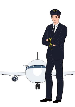 servicing a plane - Pilot standing in front of plane Stock Photo - Premium Royalty-Free, Code: 6111-06838023