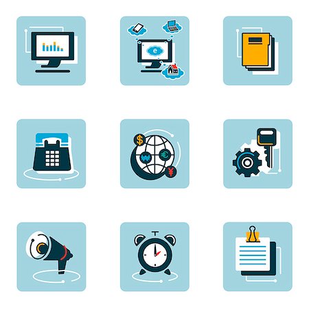 Set of various business related icons Stock Photo - Premium Royalty-Free, Code: 6111-06838424