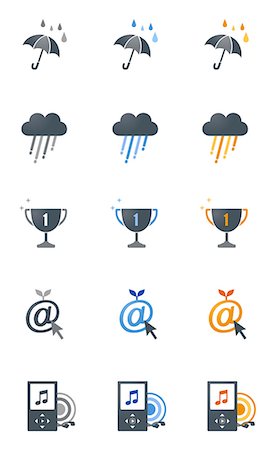 rain drops - Set of various technology and weather related icons Foto de stock - Sin royalties Premium, Código: 6111-06838713