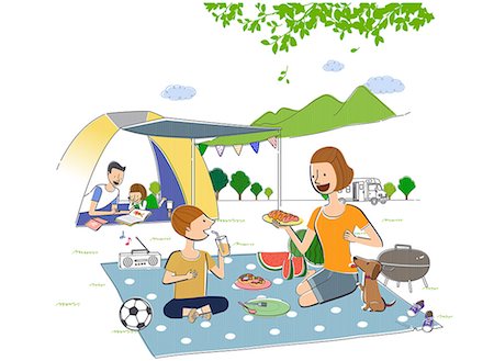family football - Family having picnic Stock Photo - Premium Royalty-Free, Code: 6111-06838737