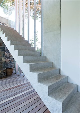 steps inside house - Steps of modern house Stock Photo - Premium Royalty-Free, Code: 6113-06753934