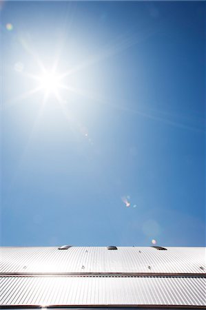 simsearch:6113-06721389,k - Roof of modern building and blue sky Stock Photo - Premium Royalty-Free, Code: 6113-06721423