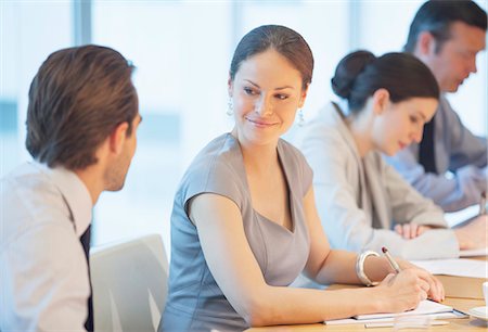 simsearch:6113-07159049,k - Business people talking in meeting Stock Photo - Premium Royalty-Free, Code: 6113-07158933