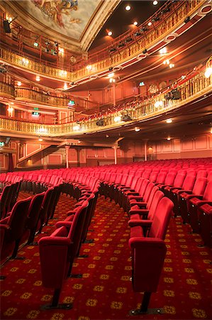 Balconies and seats in empty theater auditorium Stock Photo - Premium Royalty-Free, Code: 6113-07159399