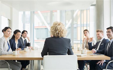 simsearch:6113-06899132,k - Business people talking in meeting Stock Photo - Premium Royalty-Free, Code: 6113-07160455