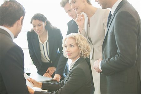 simsearch:6113-06899132,k - Business people talking in meeting Stock Photo - Premium Royalty-Free, Code: 6113-07160416