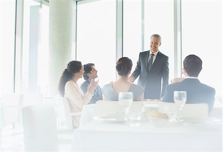 female and thirties and business - Businessman talking in restaurant Stock Photo - Premium Royalty-Free, Code: 6113-07160505