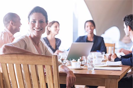 simsearch:649-02667002,k - Businesswoman smiling in meeting Stock Photo - Premium Royalty-Free, Code: 6113-07542578