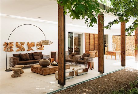 Luxury outdoor living room Stock Photo - Premium Royalty-Free, Code: 6113-07542777
