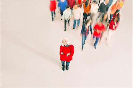 people walking in the distance - Portrait of confident woman Stock Photo - Premium Royalty-Free, Code: 6113-07730661