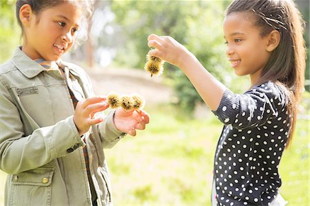 Children examining plants outdoors Stock Photo - Premium Royalty-Free, Code: 6113-07731228