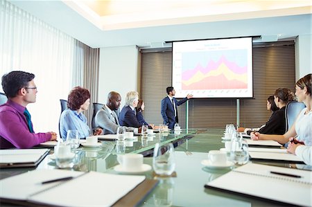 Multiethnic group of people listening to presentation in conference room Stock Photo - Premium Royalty-Free, Code: 6113-07906133